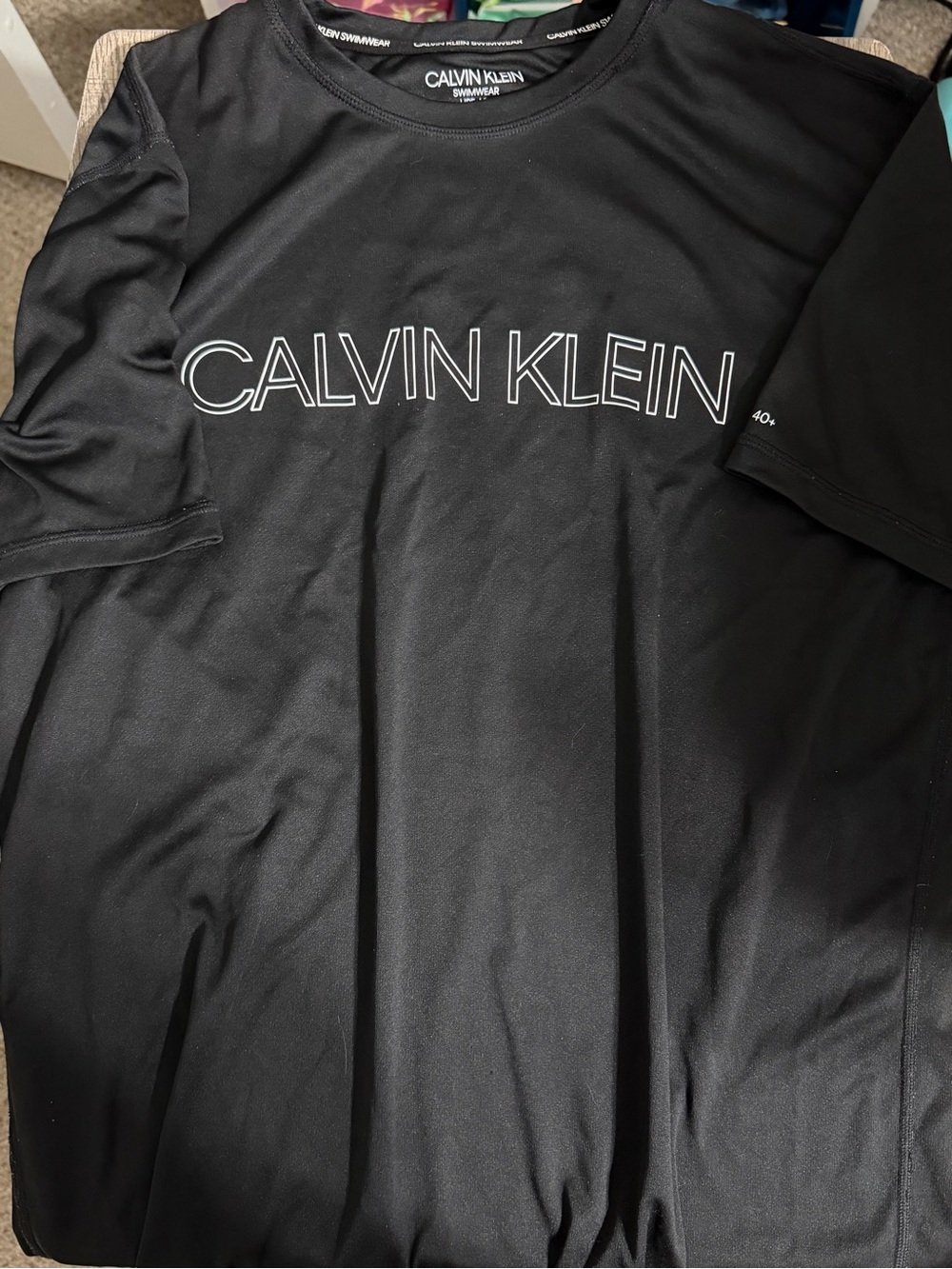 Calvin Klein Black logo swim T size L